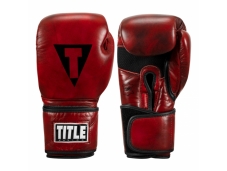 Перчатки тренировочные TITLE Blood Red Leather Sparring Gloves