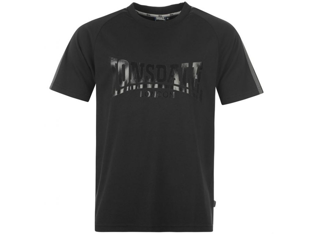 Футболка  LONSDALE 2 Stripe Large Logo T Shirt Mens